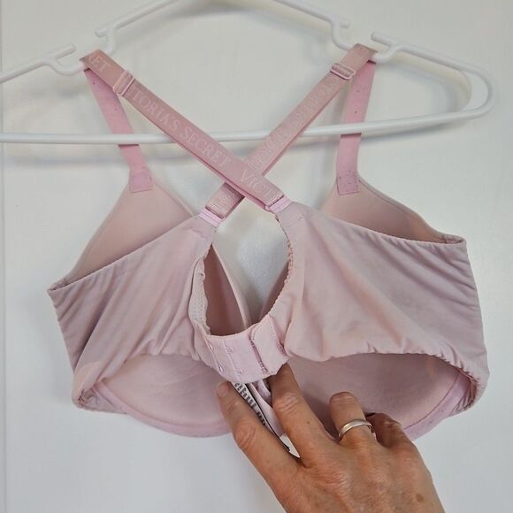 Victoria's Secret T-Shirt Bra 34DD Pink/Lilac Lightly Lined Demi Coverage - Picture 4 of 8